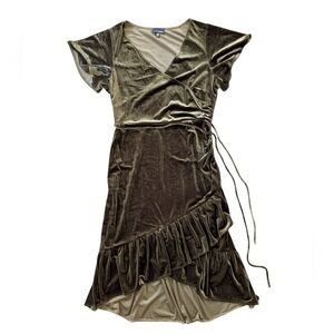 Lucy Paris Wrap Dress in Olive Green